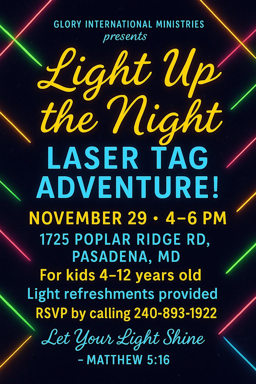 Light Up the Night: Laser Tag, 29 November | Event in Pasadena | AllEvents