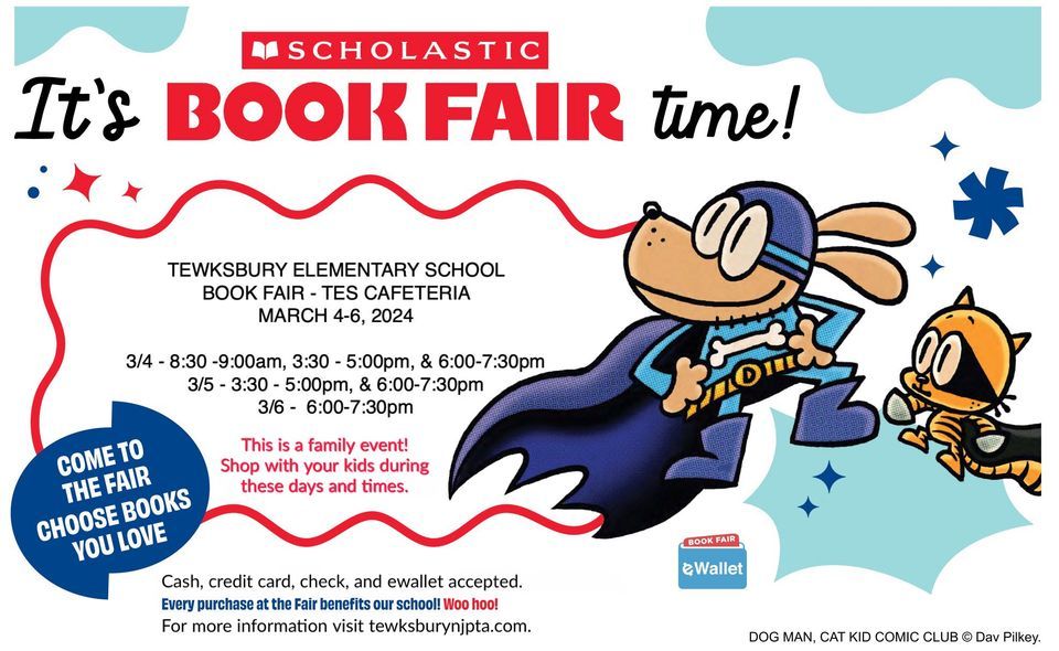 Scholastic Book Fair, Tewksbury Elementary School, Califon, 4 March to