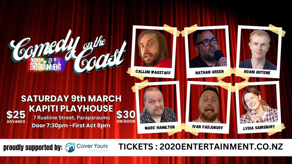 Comedy on the Coast March 9th 2024, Kapiti Playhouse, Paraparaumu