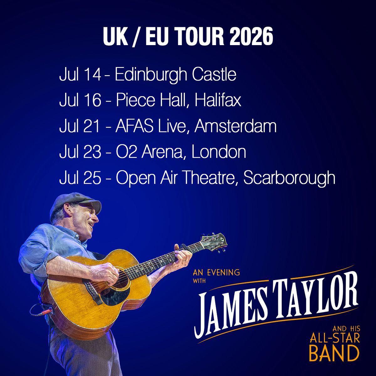 James Taylor Scarborough Tickets, 25 July | Event in Scarborough | AllEvents