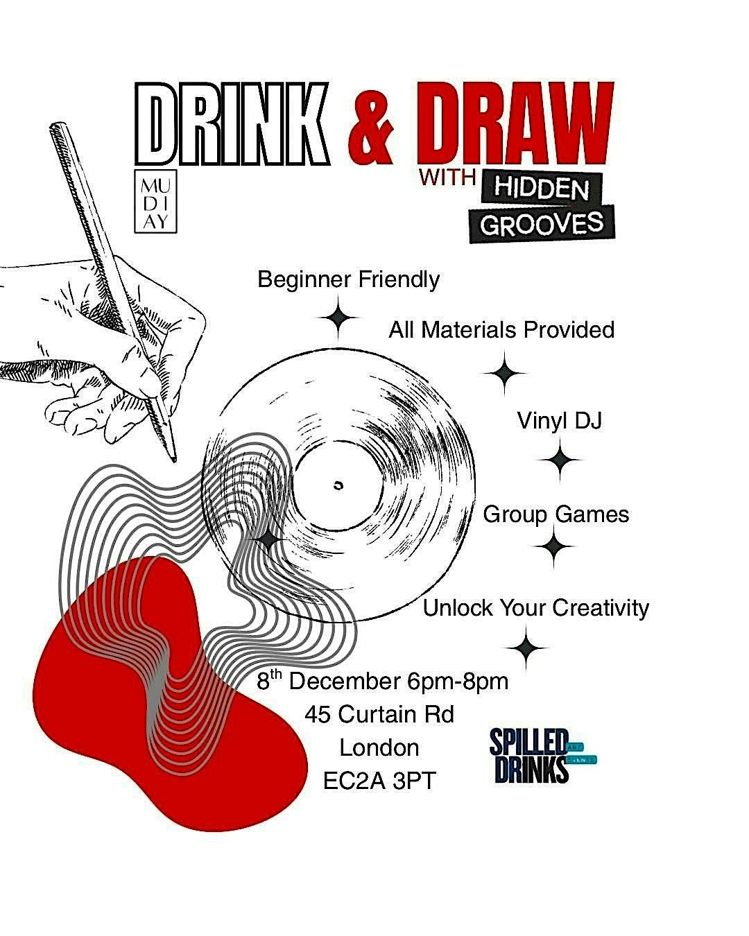 Drink & Draw- Shoreditch @ Hidden Grooves, 8 December | Event in London | AllEvents