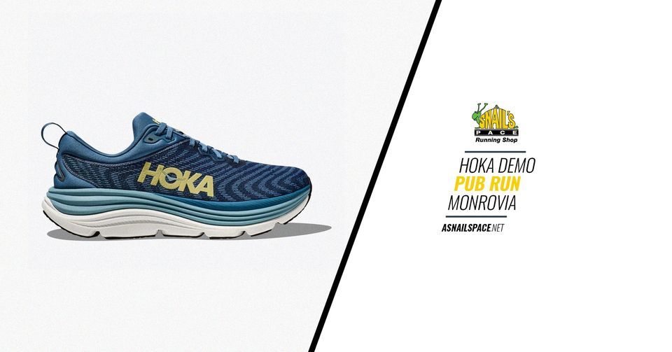 HOKA Demo Pub Run Monrovia A Snails Pace, A Snail's Pace Running Shop