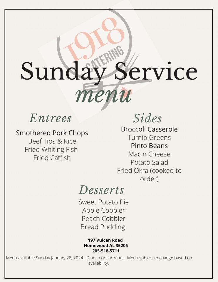 Sunday’s at 1918, 197 Vulcan Road, Homewood, AL, Birmingham, January 28 2024 | AllEvents.in
