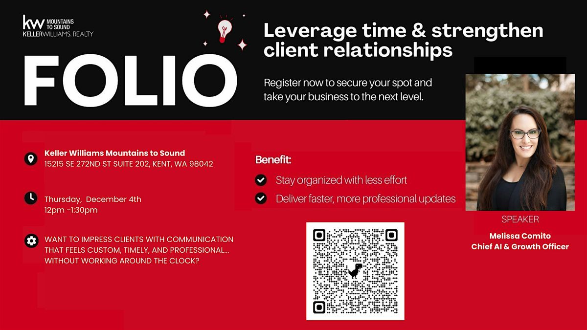 FOLIO: Leverage Time & Strengthen Client Relationships w/ Melissa Comito, 4 December | Event in Kent | AllEvents