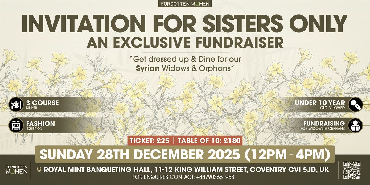 Sisters Luncheon for Syria’s Widows & Orphans, 28 December | Event in Coventry | AllEvents