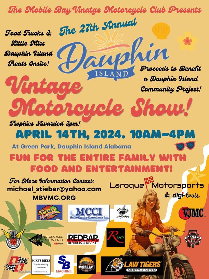The 27th Annual Dauphin Island Vintage Motorcycle Show!, Green Park on