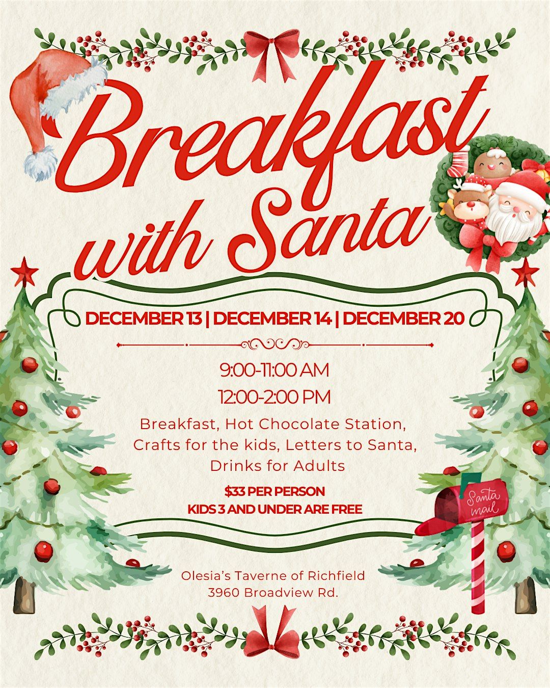 Breakfast with Santa & Mrs. Claus 12/14 PM, 14 December | Event in Richfield | AllEvents