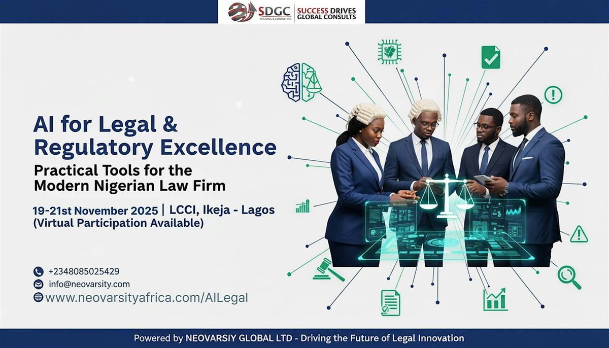 AI for Legal & Regulatory Excellence – Practical Tools for the Modern Niger | Event in Lagos | AllEvents