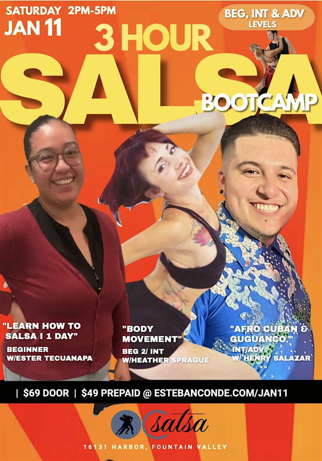 3 Hour Beginner Salsa Camp, 11 January | Event in Fountain Valley | AllEvents