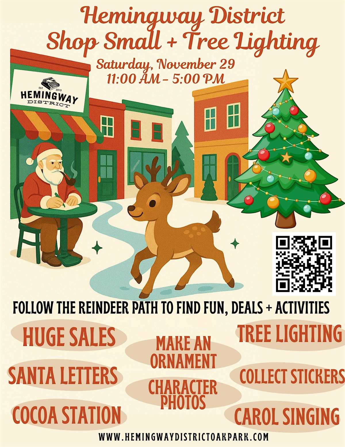 Hemingway District Shop Small & Tree Lighting | Event in Oak Park | AllEvents