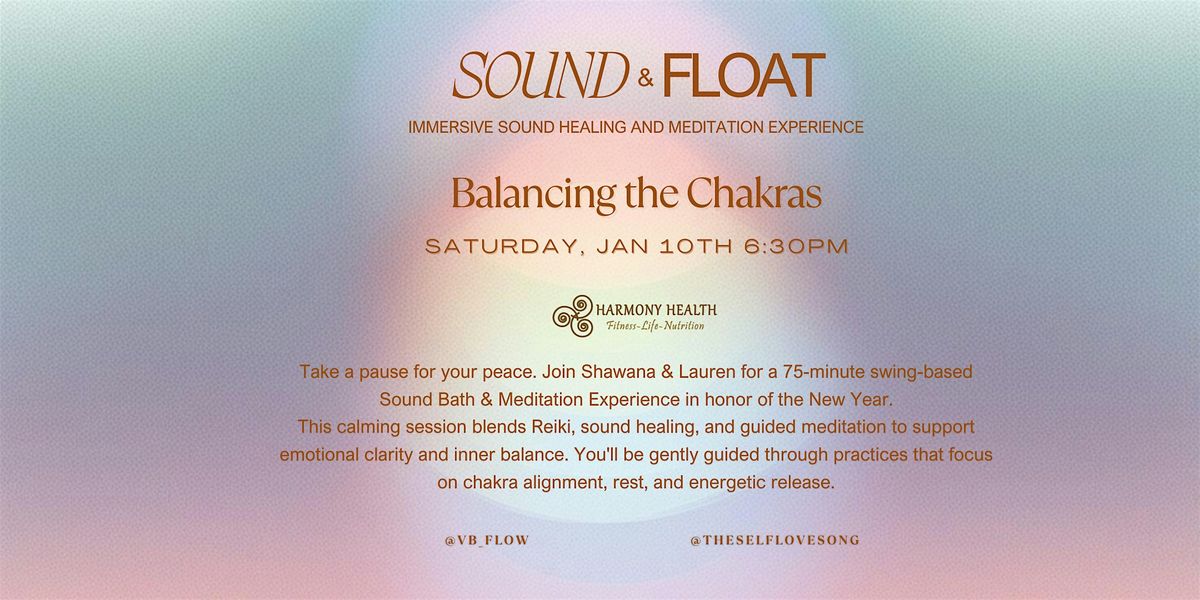 New Year Balancing the Chakras - Sound & Float (Swing Based), 10 January | Event in Virginia Beach | AllEvents