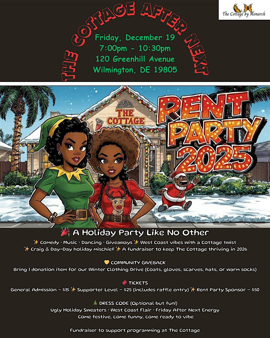 THE COTTAGE AFTER NEXT: RENT PARTY 2025!, 19 December | Event in Wilmington | AllEvents