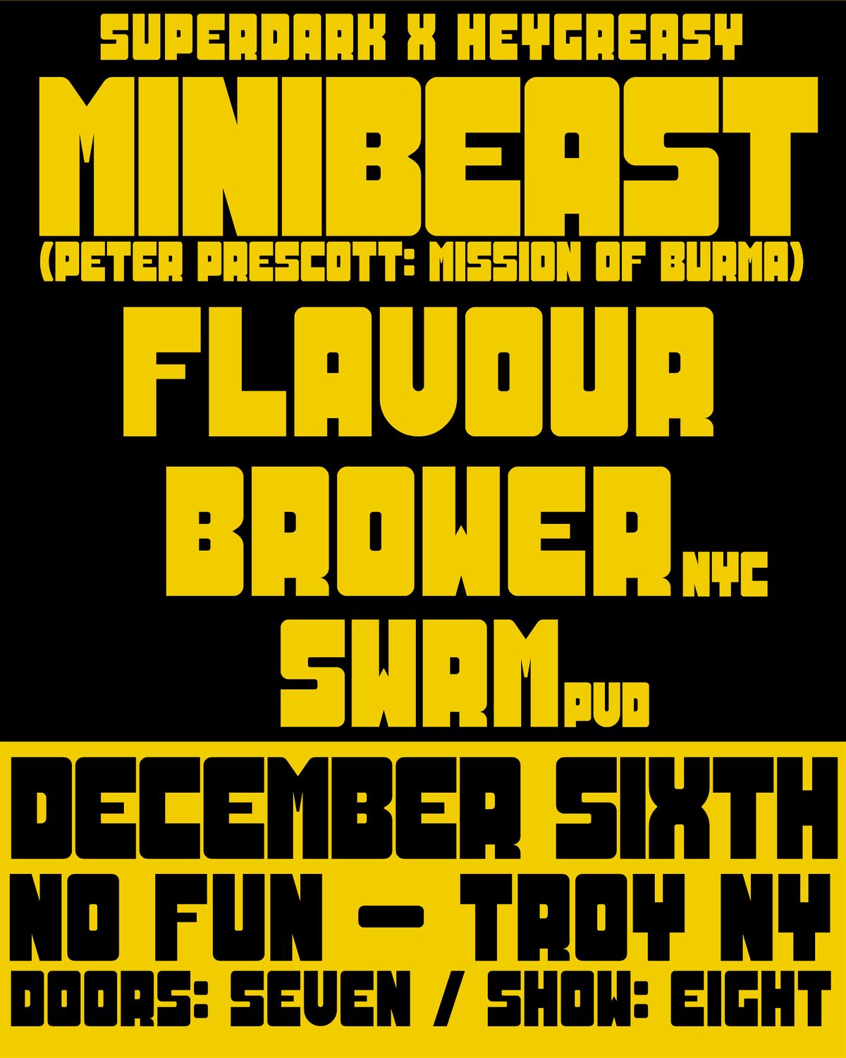 Minibeast (ex Mission of Burma) +Flavour +Brower +SWRM, 6 December | Event in Troy | AllEvents