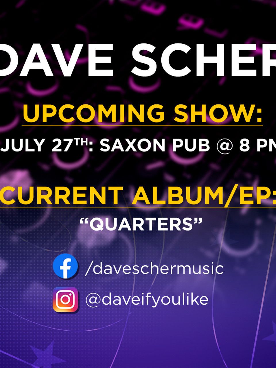 Dave Scher at 04 Center, 2 August | Event in Austin | AllEvents