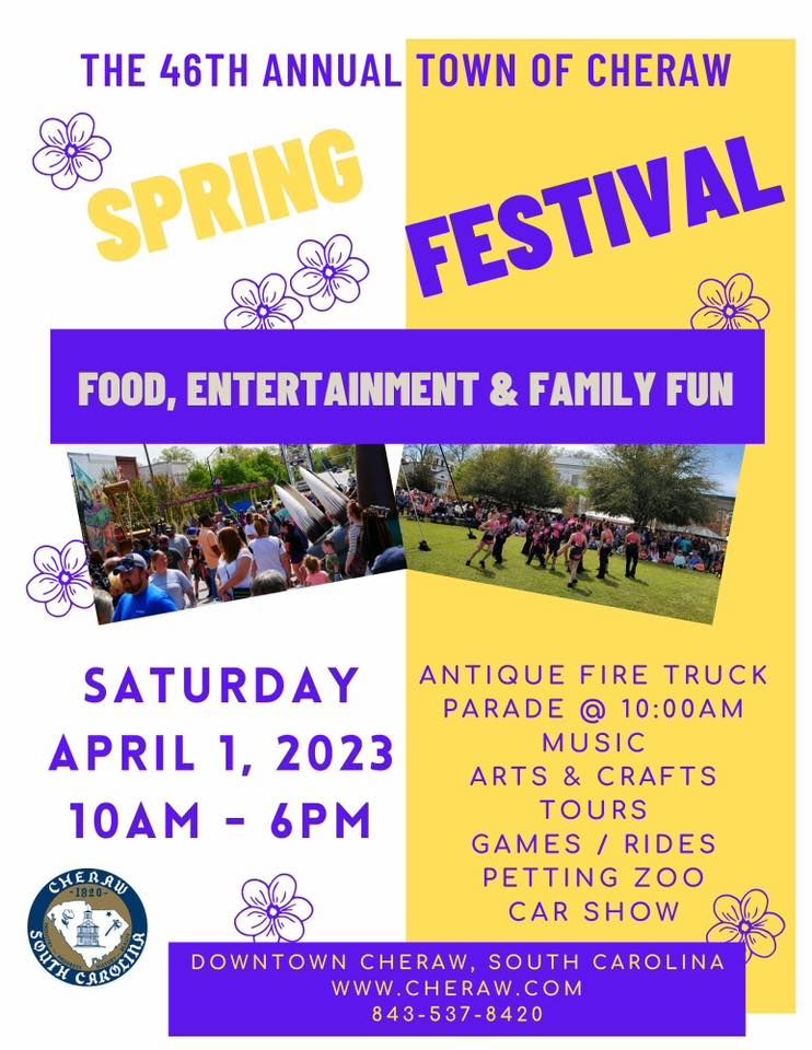 46 Annual Spring FestivalCheraw, SC, 200 Market St, Cheraw, SC 29520