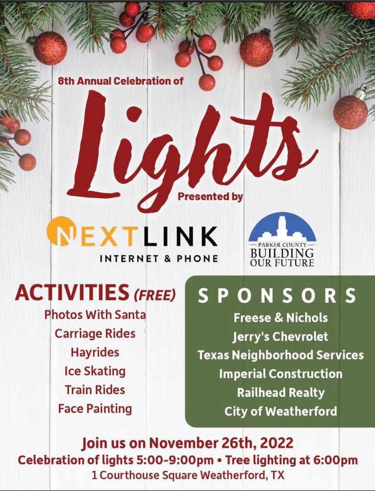8th Annual Celebration of Lights, Weatherford Downtown Historic
