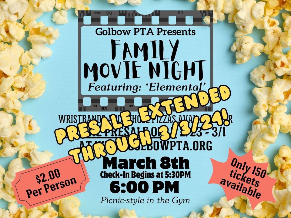 Golbow PTA Family Movie Night, 3535 Lakes of Bridgewater Dr, Katy, TX