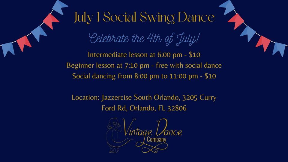 July 1 Social Swing Dance , South Orlando Jazzercise, July 1 2023