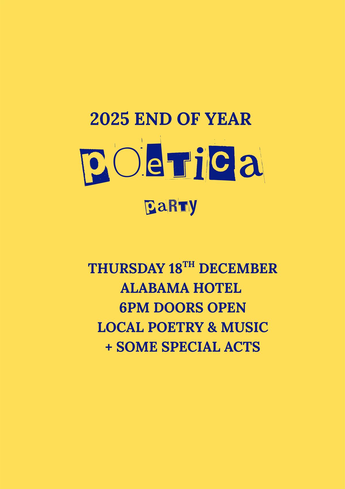 End of Year Poetica Party, 18 December | Event in Hobart | AllEvents