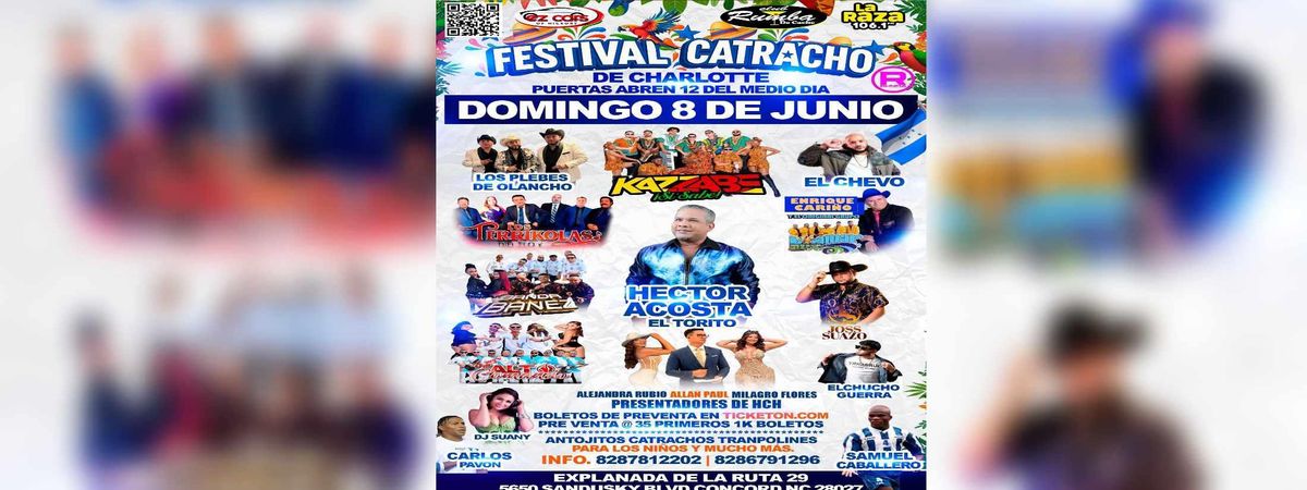 FESTIVAL CATRACHO DE CHARLOTTE CON HECTOR ACOSTA "EL TORITO, 8 June | Event in Concord | AllEvents