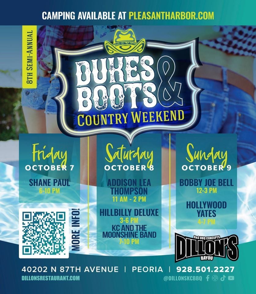 Dukes & Boots Country Weekend, Dillon's Bayou at Pleasant Harbor, El