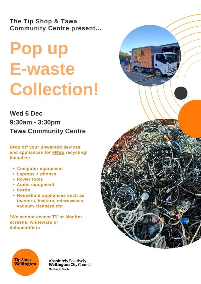 Pop up ewaste collection, Tawa Community Centre, Wellington, 6