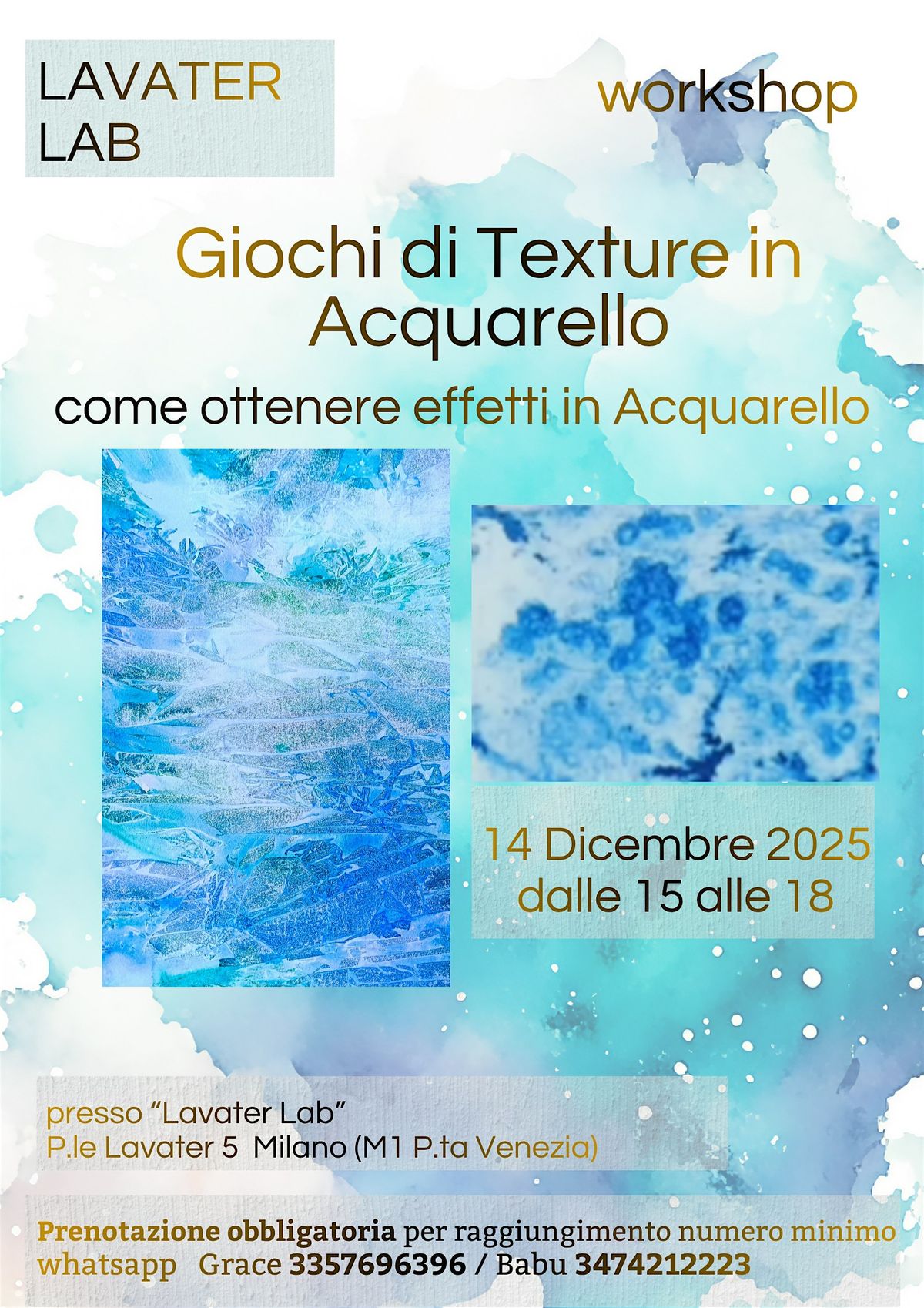 Giochi di Texture in Acquarello, 14 December | Event in Milano | AllEvents