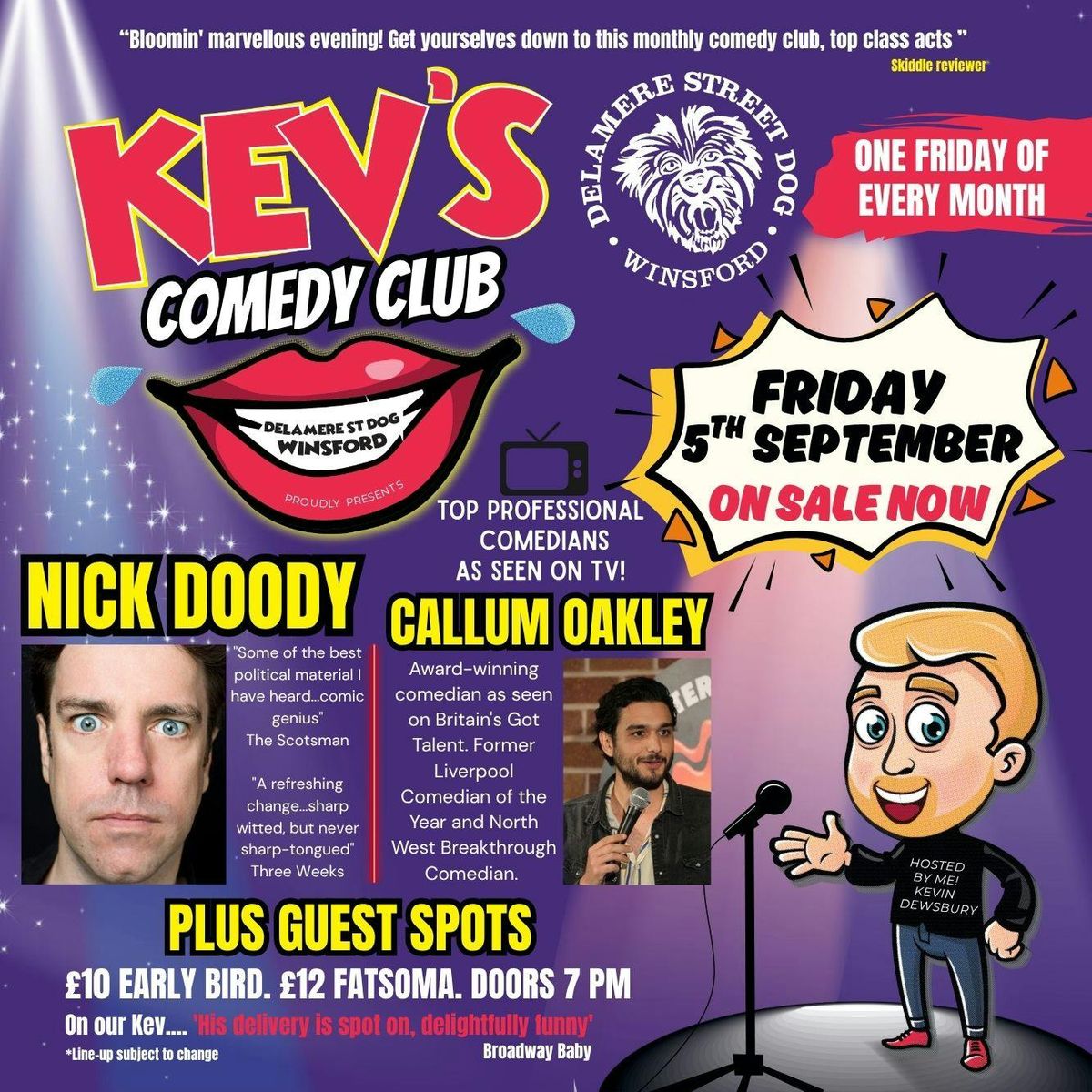 Kev's Comedy Club - Nick Doody + Callum Oakley + Guest Spots + Kevin Dewsbury, 5 September | Event in Winsford