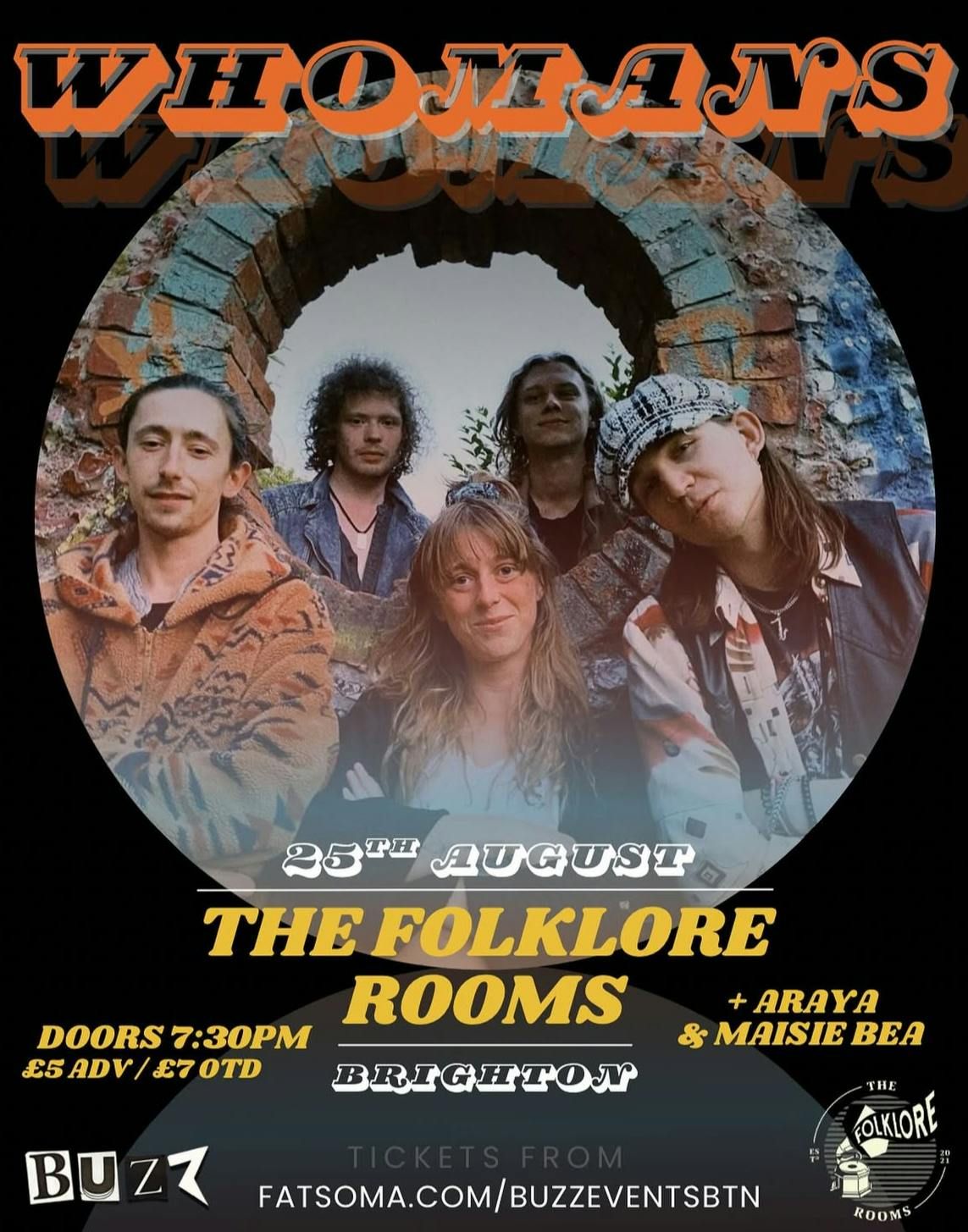 WHOMANS live at The Folklore Rooms, 25 August | Event in Brighton | AllEvents