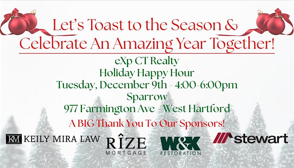 eXp CT Holiday Happy Hour, 9 December | Event in West Hartford | AllEvents