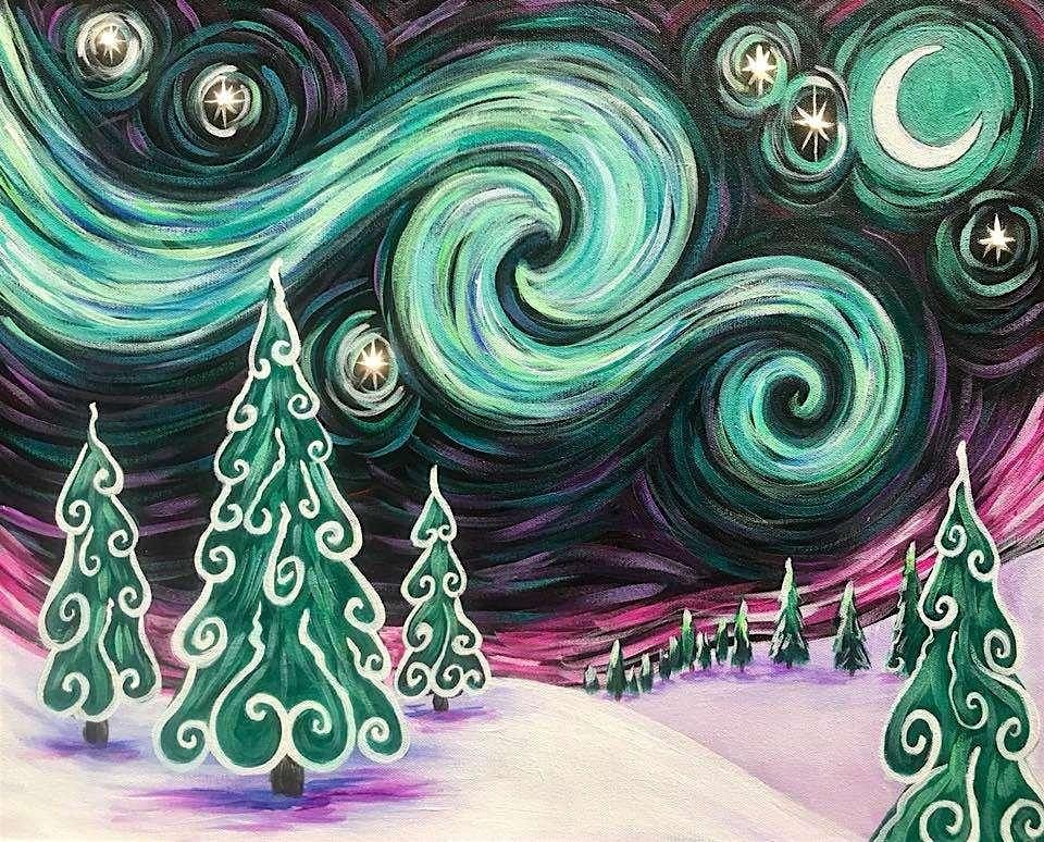 Sip and Paint - Starry Northern Lighs - St. Charles, IL, 20 December | Event in St. Charles | AllEvents