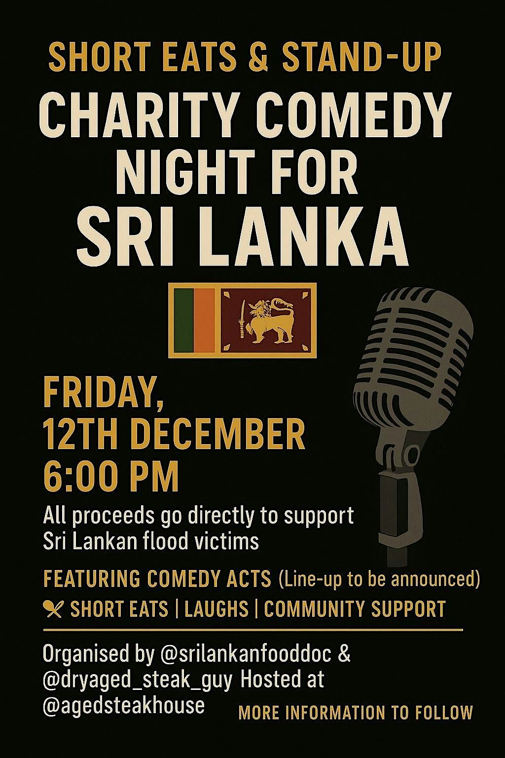 Short Eats and Stand Up: Charity Comedy Event for Sri Lanka, 12 December | Event in Crawley | AllEvents