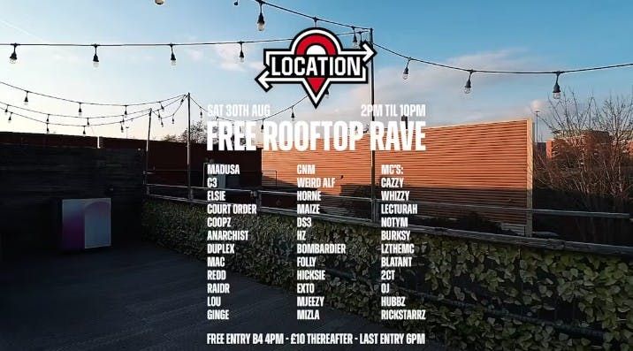 LOCATION EVENTS PRESENTS: THE RETURN! (FREE ROOFTOP RAVE), 30 August | Event in Leicester | AllEvents