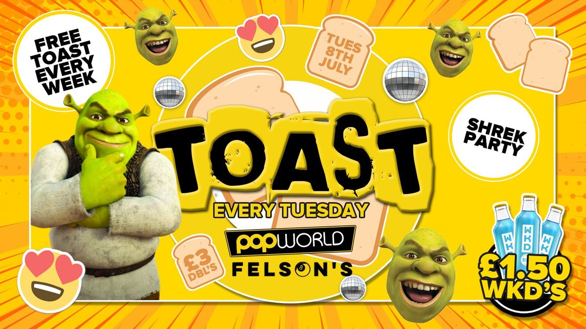 Toast • Shrek Party &amp; Giveaway • Popworld, 8 July | Event in Bournemouth | AllEvents