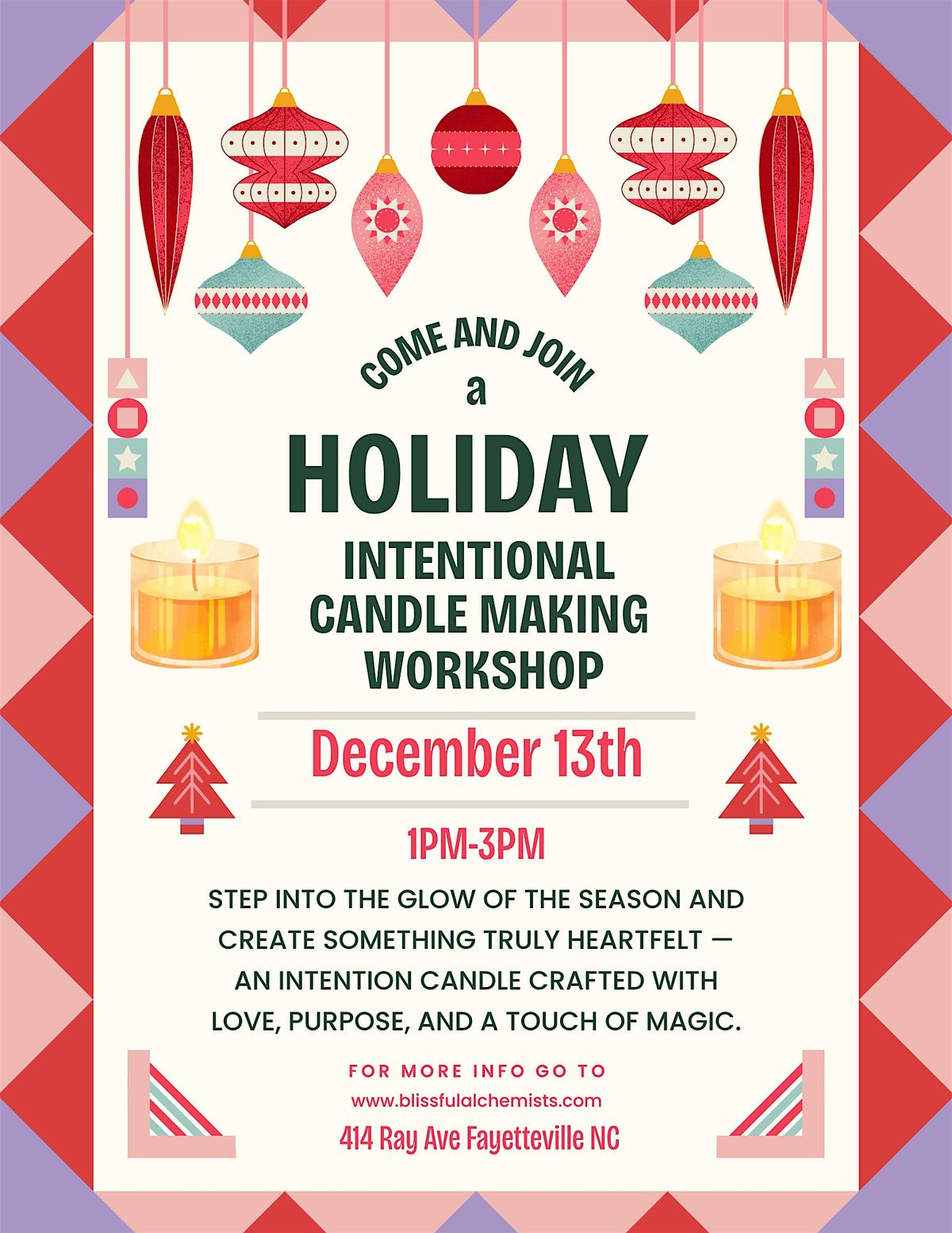 Holiday Make & Take: Intentional Candle Workshop ️, 13 December | Event in Fayetteville | AllEvents