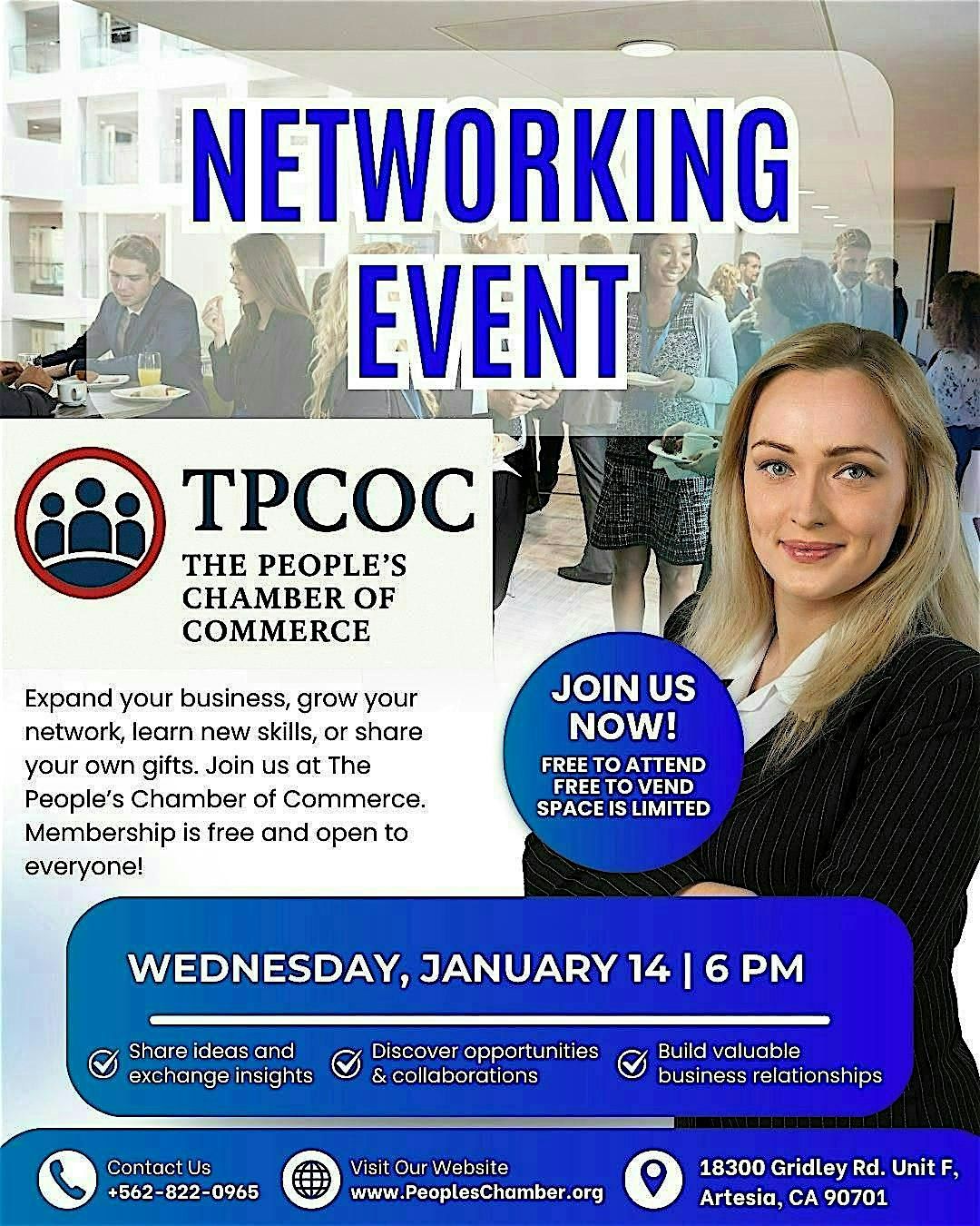 The People's Chamber of Commerce Networking Mixer, 14 January | Event in Artesia | AllEvents