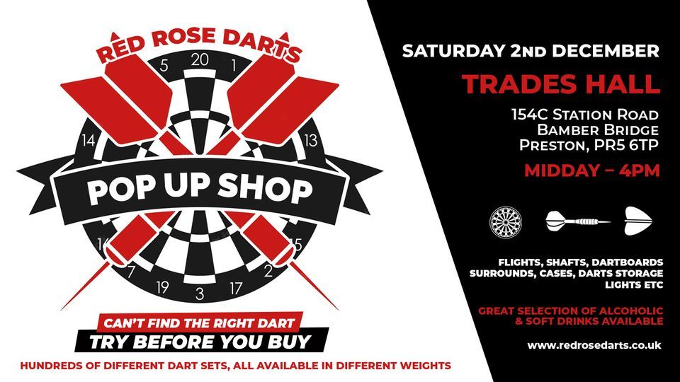 Darts Popup Shop Bamber Bridge (Preston), Trades Hall Bamber Bridge