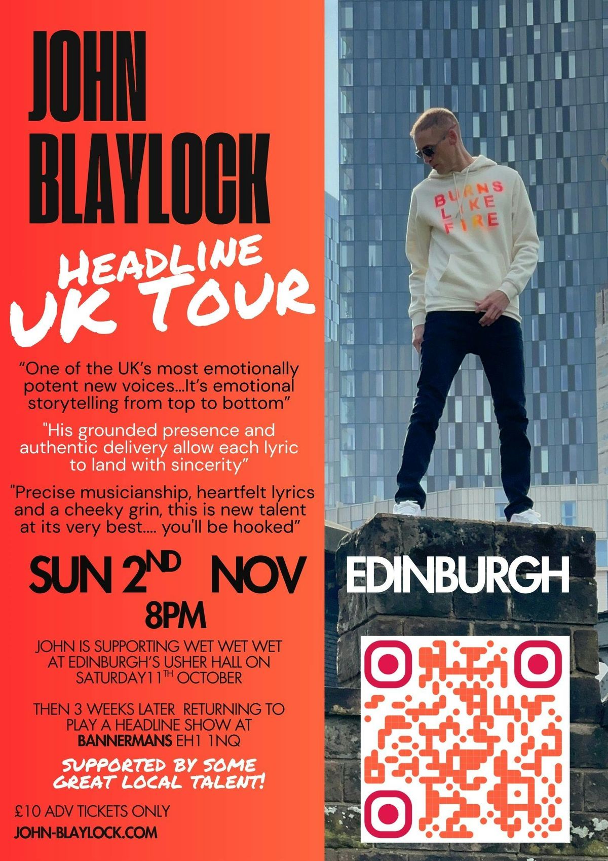 John Blaylock Edinburgh Gig, 2 November | Event in Edinburgh | AllEvents