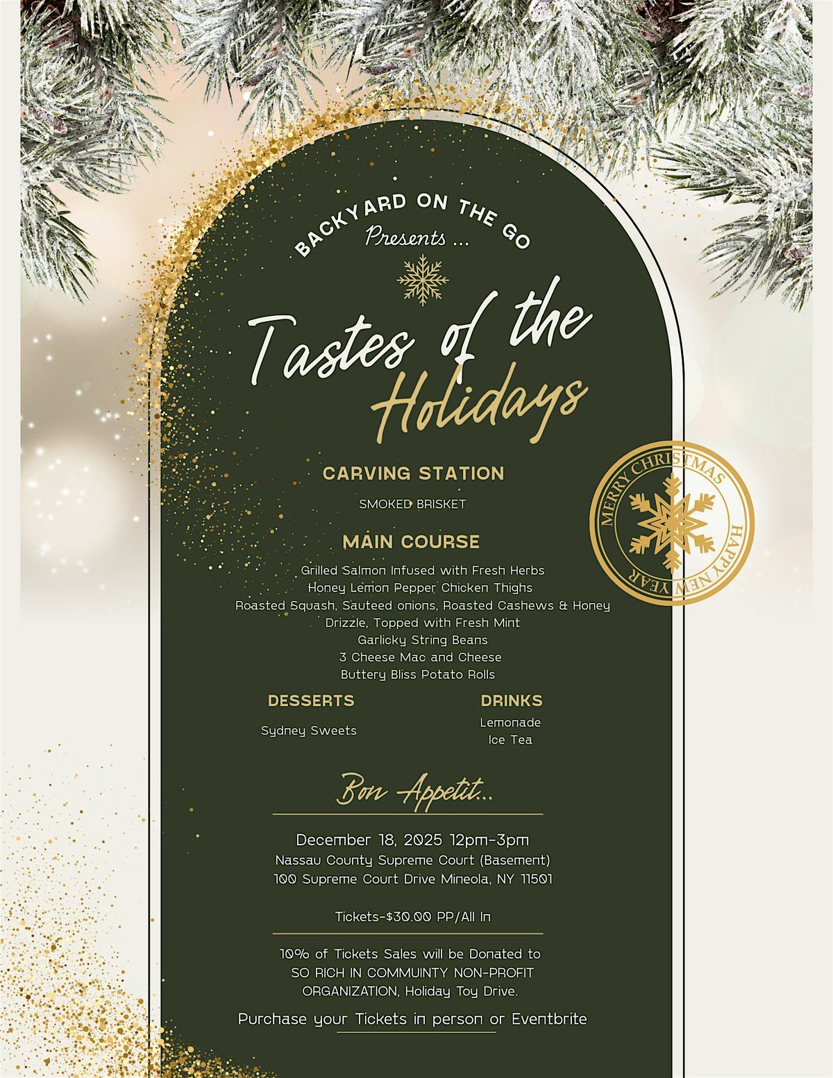 TASTES OF THE HOLIDAY, 18 December | Event in Mineola | AllEvents