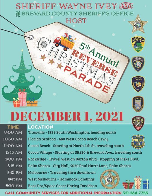 Brevard Christmas Parade 2022 5Th Annual Reverse Christmas Parade, Downtown Melbourne, December 1 2021 |  Allevents.in