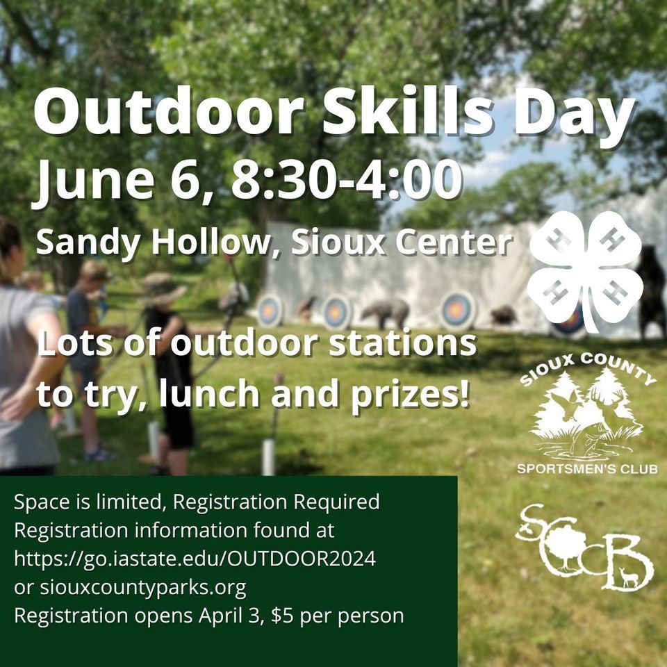 Outdoor Skills Day, Sandy Hollow Recreation Area, Sioux Center, 6 June