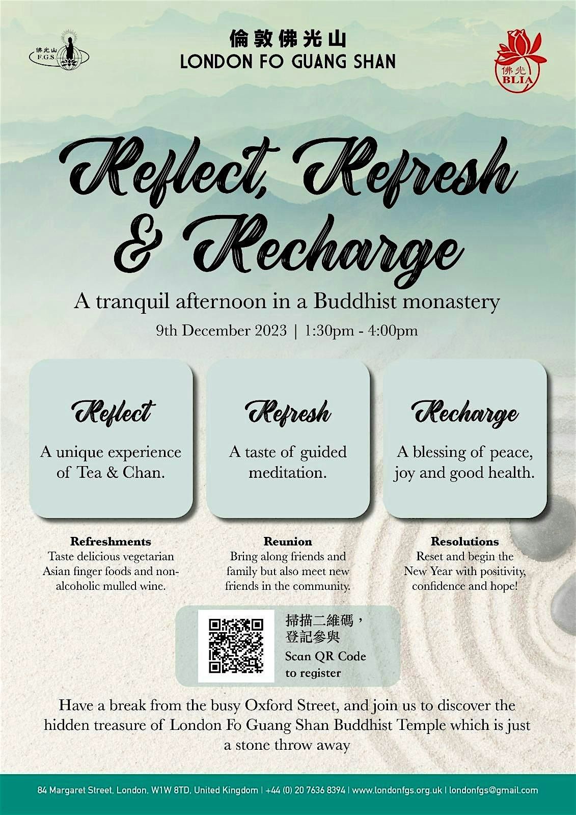 Reflect, Refresh & Recharge  - A tranquil afternoon in a Buddhist monastery, 6 December | Event in London