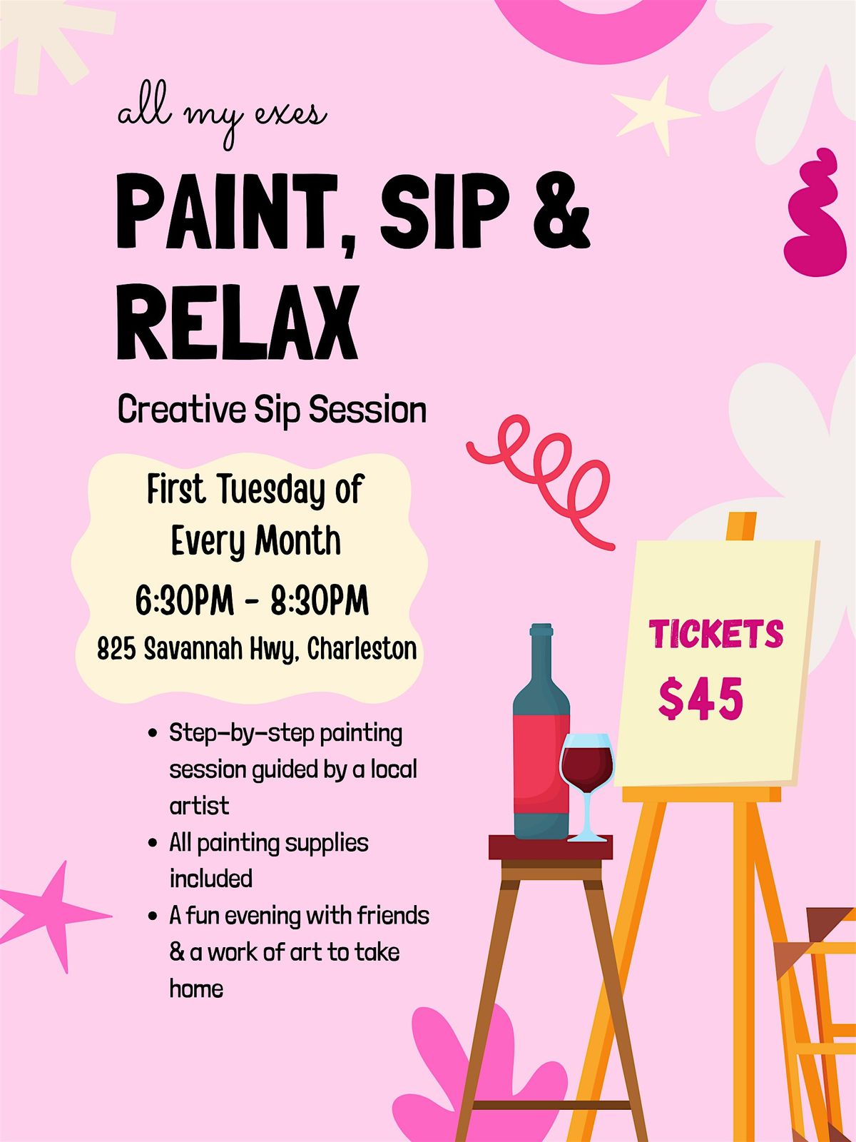 Paint and Sip, All My Exes, Charleston | AllEvents