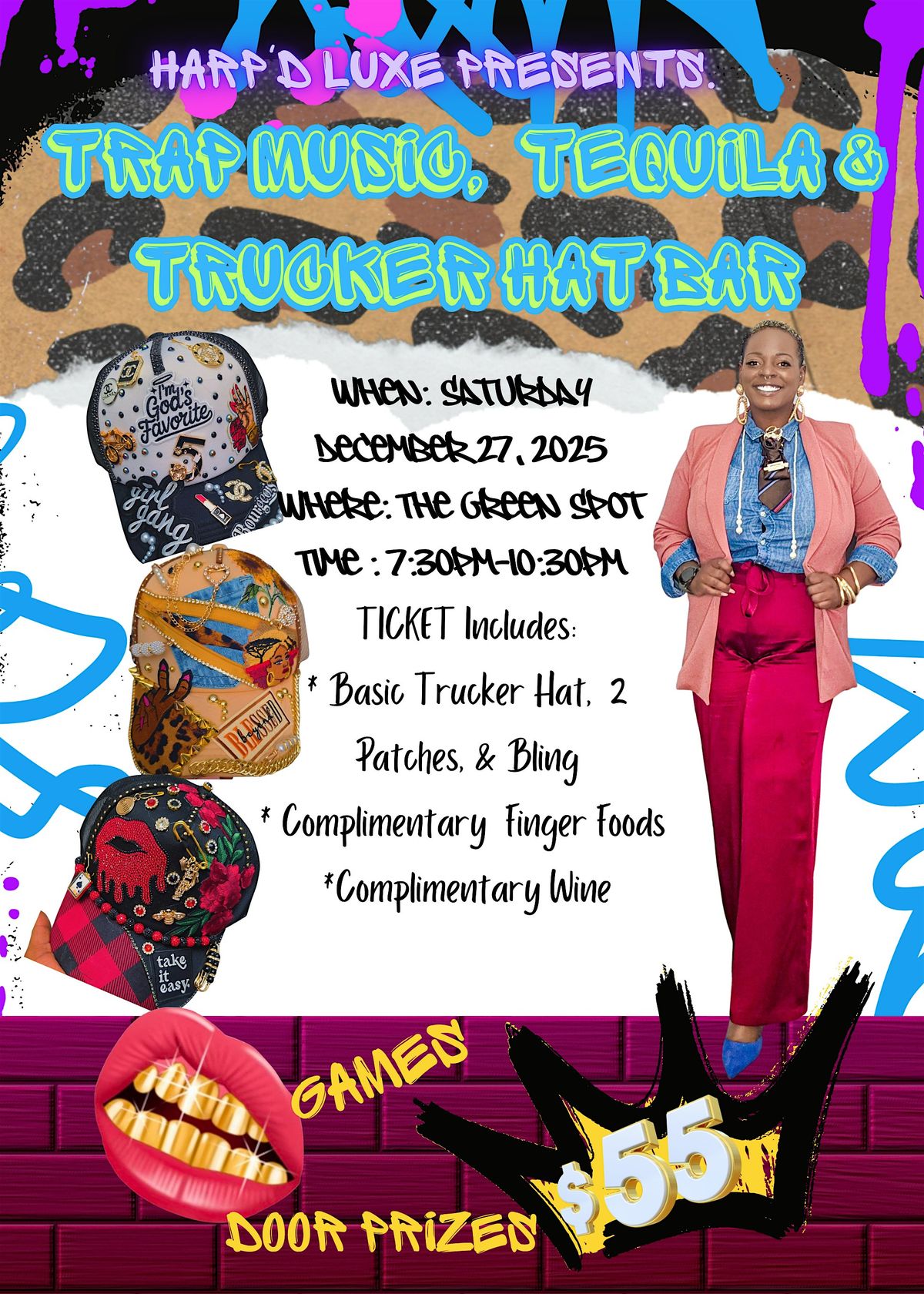 HARP'd LUXE Presents...    Trap Music, Trucker Hats,  & Tequila, 27 December | Event in Florence | AllEvents