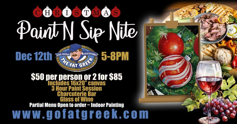 Christmas Paint N Sip, The Fat Greek, Yucaipa, December 12 2023 AllEvents.in