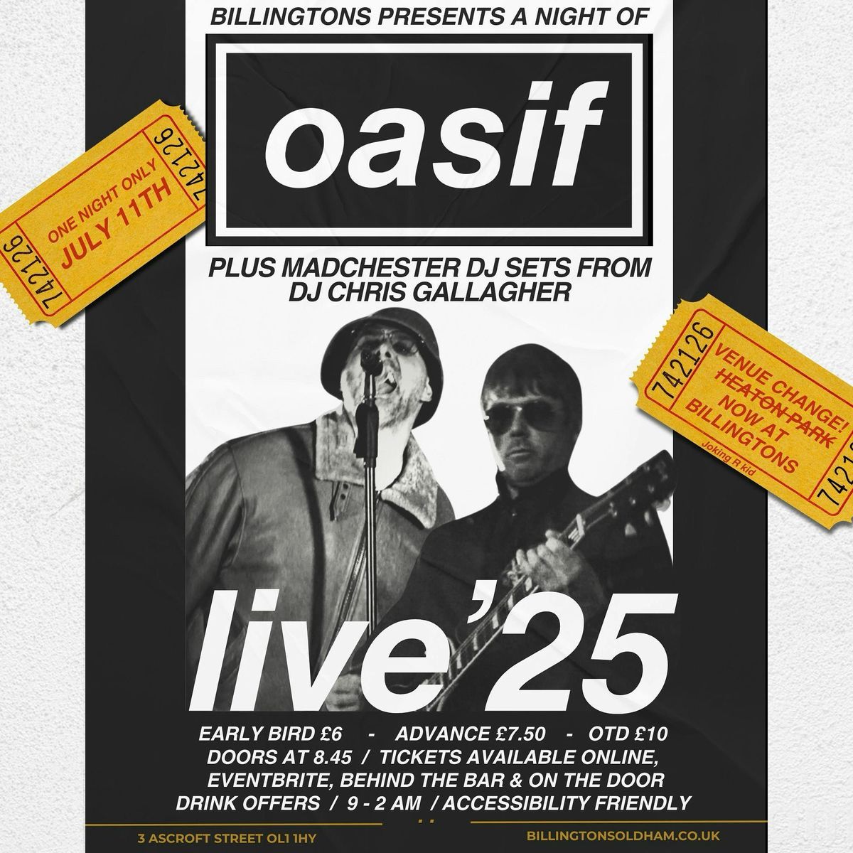 Oasif, 11 July | Event in Oldham | AllEvents