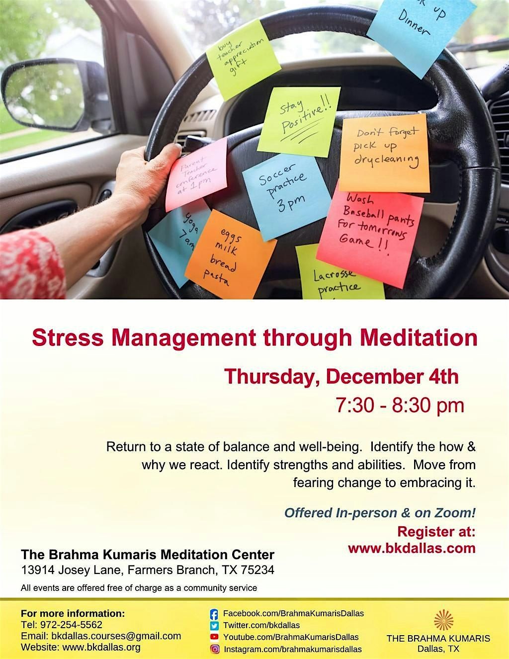 Managing Stress, 4 December | Event in Farmers Branch | AllEvents