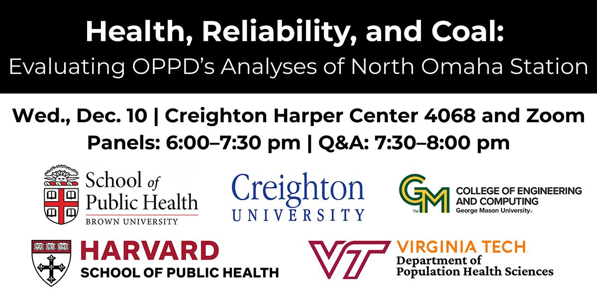 Health, Reliability, and Coal: Evaluating OPPD's Analyses of North Omaha, 10 December | Event in Omaha | AllEvents