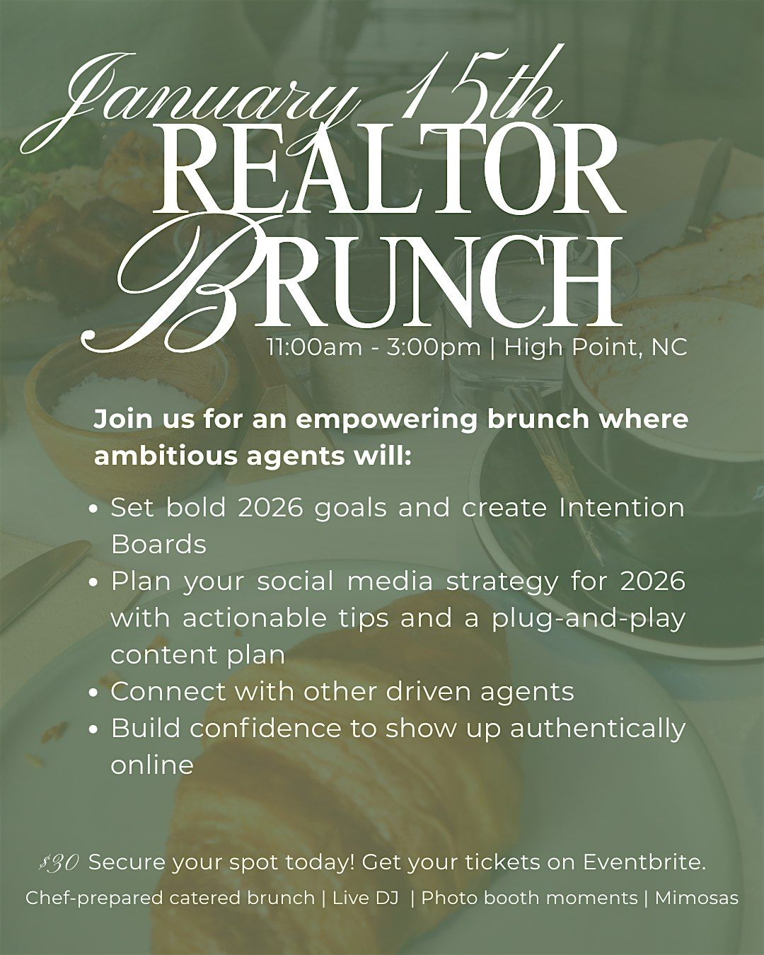 Set the Intention: 2026 Realtor Brunch + Vision Session, 15 January | Event in High Point | AllEvents