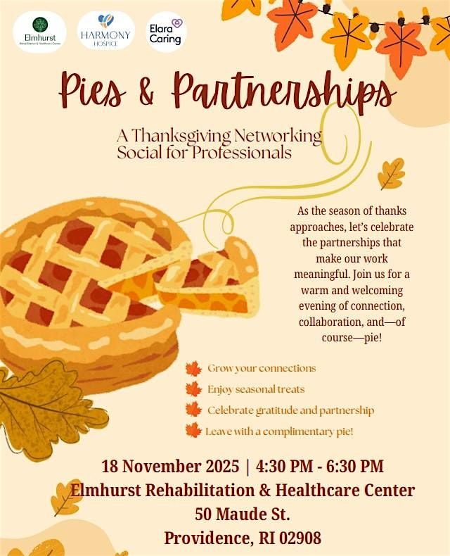 Pies & Partnerships: A Thanksgiving Networking Social for Professionals, 18 November | Event in Providence